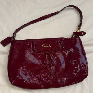 Coach Burgundy Glossy Wristlet